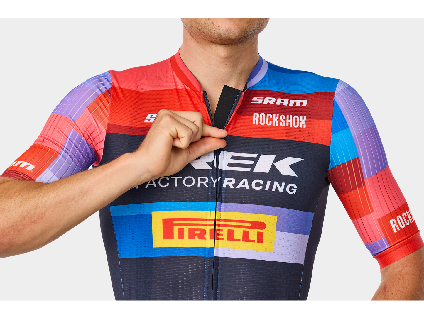 Santini Trek Factory Racing メンズ チームレプリカ サイクリングジャージ